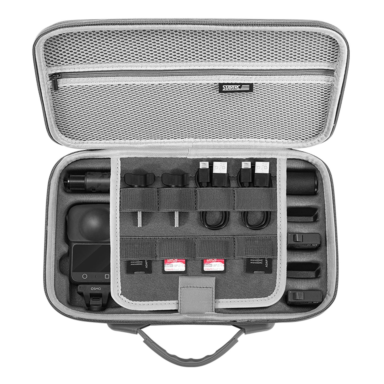 نمای داخل کیف حمل دوربین STARTRC Carrying Case for DJI Osmo 360 & Osmo 360 II Adventure Combo