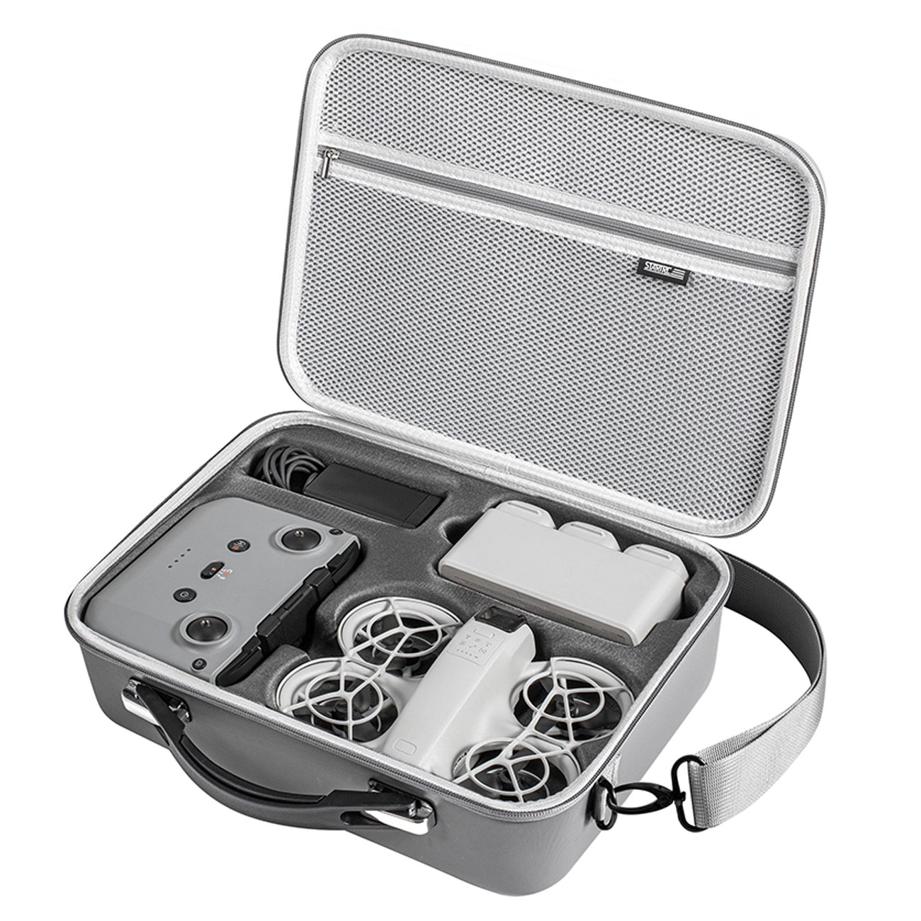 نمای داخل کیف حمل پهپاد STARTRC Portable Storage Bag for DJI Neo Fly More Combo