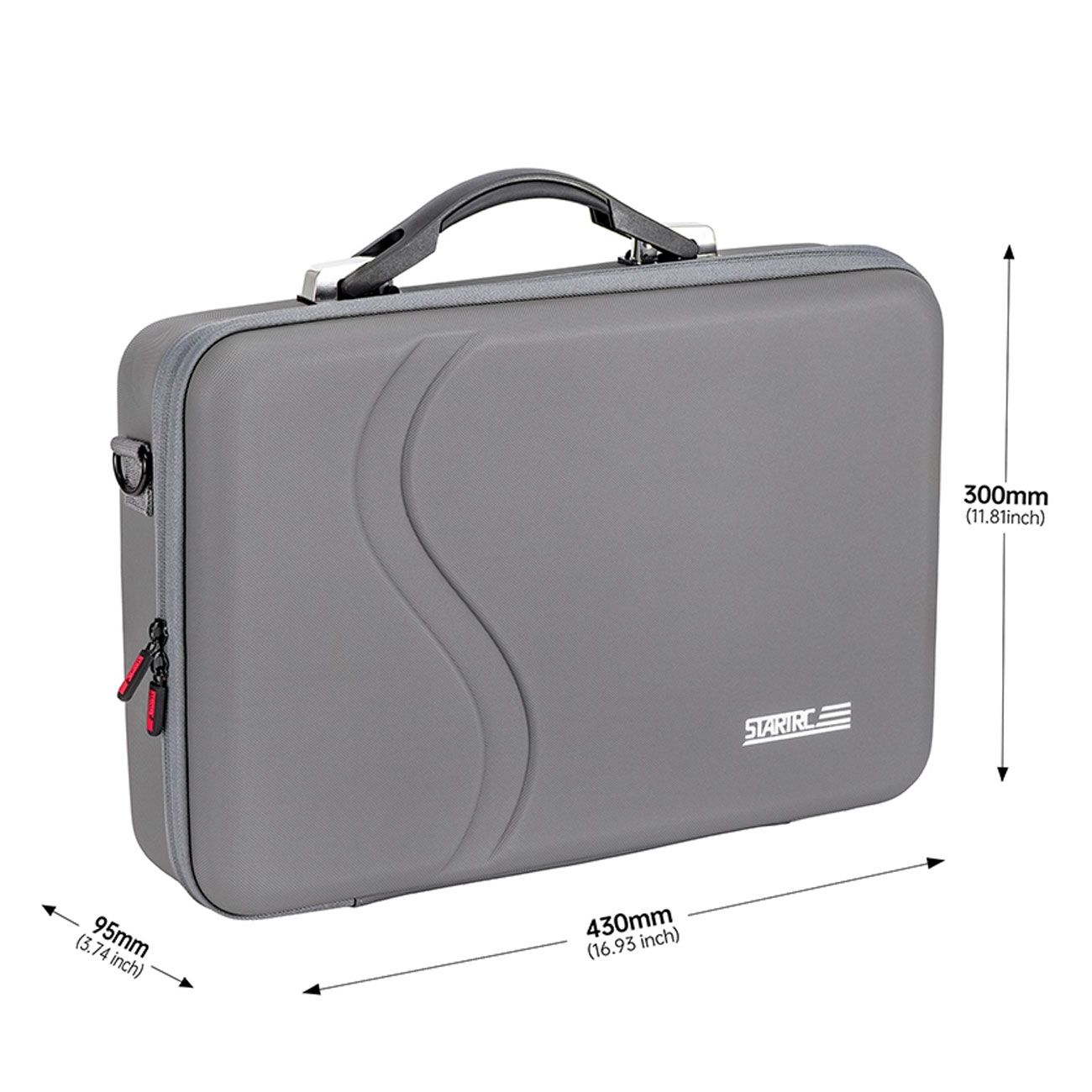 نمای ابعاد کیف حمل استابلایزر STARTRC Carrying Case for DJI RS5 Stabilizer Shockproof Travel Case
