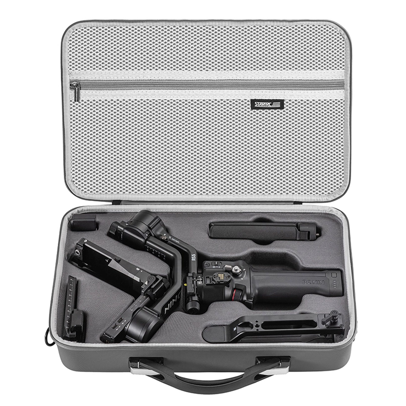نمای داخل کیف حمل استابلایزر STARTRC Carrying Case for DJI RS5 Stabilizer Shockproof Travel Case
