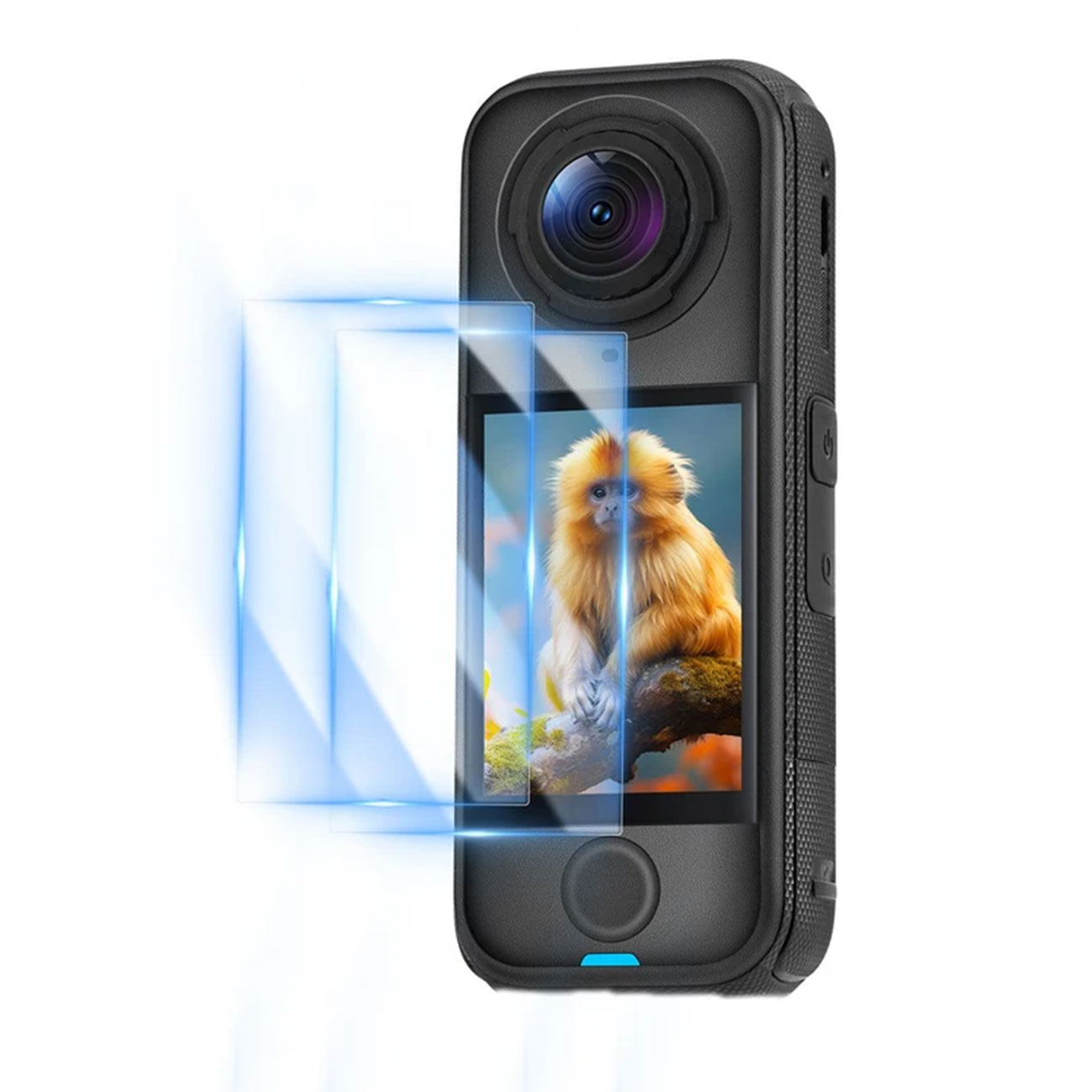 نمای جانبی محافظ صفحه دوربین STARTRC 2 Sets Tempered Glass for Insta360 X4 Air