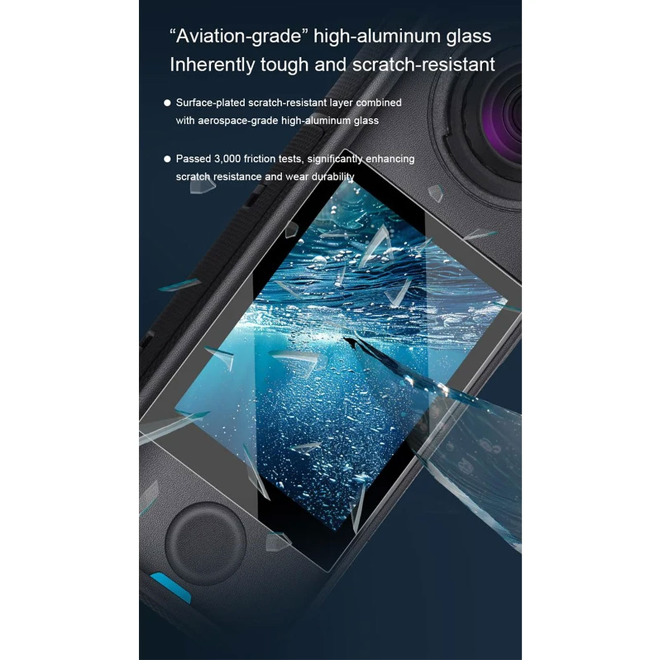 نمای کاربردی محافظ صفحه نمایش دوربین STARTRC 2 Sets Tempered Glass for Insta360 X4 Air