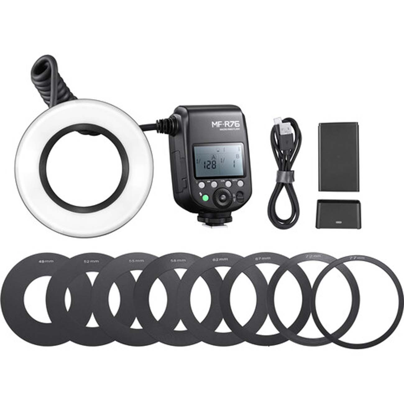 نمای اقلام رینگ فلاش ماکرو گودکس Godox MF-R76 Macro Ring Flash