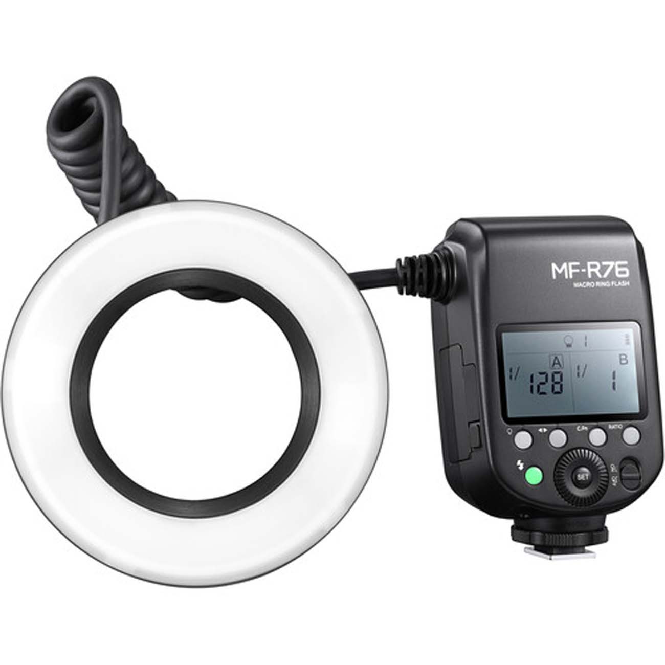 نمای روبه رو رینگ فلاش گودکس Godox MF-R76 Macro Ring Flash