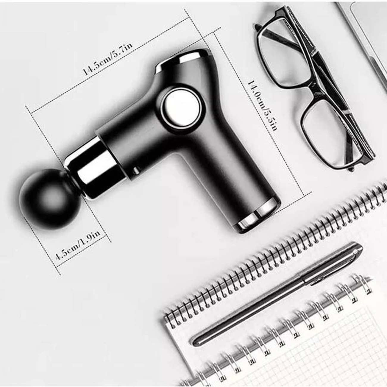 نمای ابعاد ماساژور ارلدام Earldom ET-V3 Mini Electric Massage Gun