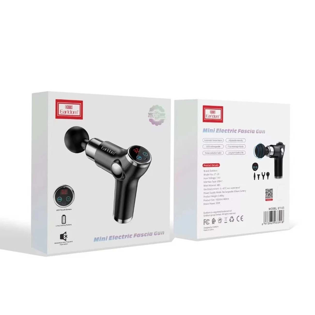 نمای جعبه ماساژور ارلدام Earldom ET-V3 Mini Electric Massage Gun