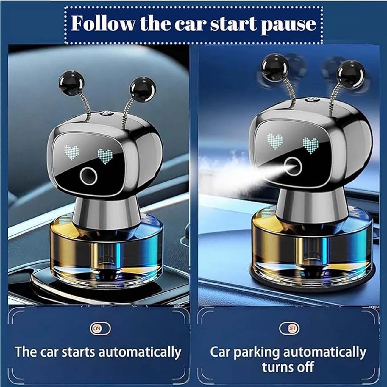 نمای توضیحات خوشبوکننده خودرو مدل ربات هوشمند LANXUAN Smart Robot Car Air Freshener
