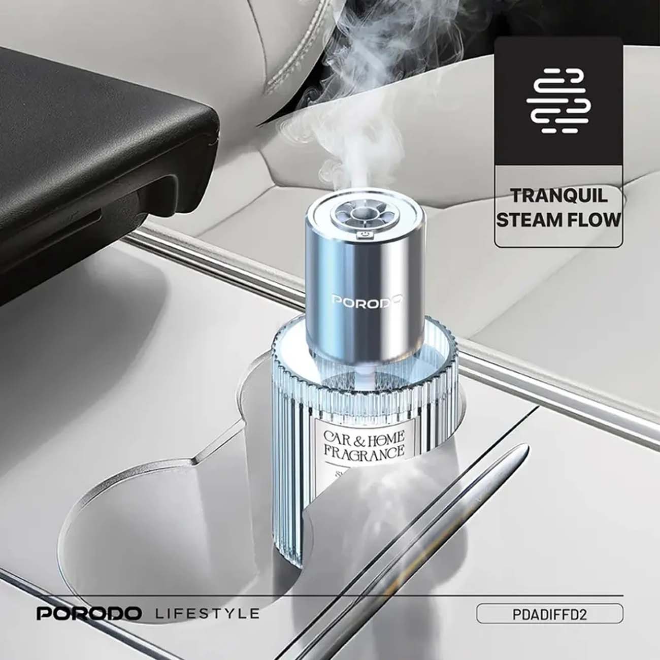 نمای کاربردی خوشبوکننده خودرو هوشمند پرودو Porodo PDADIFFD2 Grasse Smart Car & Home Aroma Diffuser