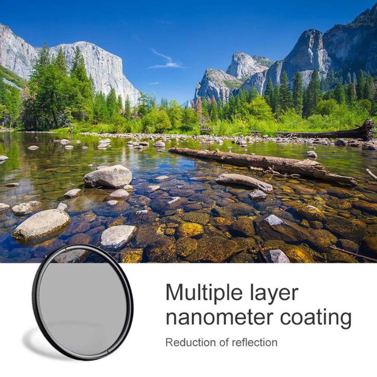 نمای کاربردی فیلتر لنز کی اند اف K&F concept 49mm CPL Digital Filter