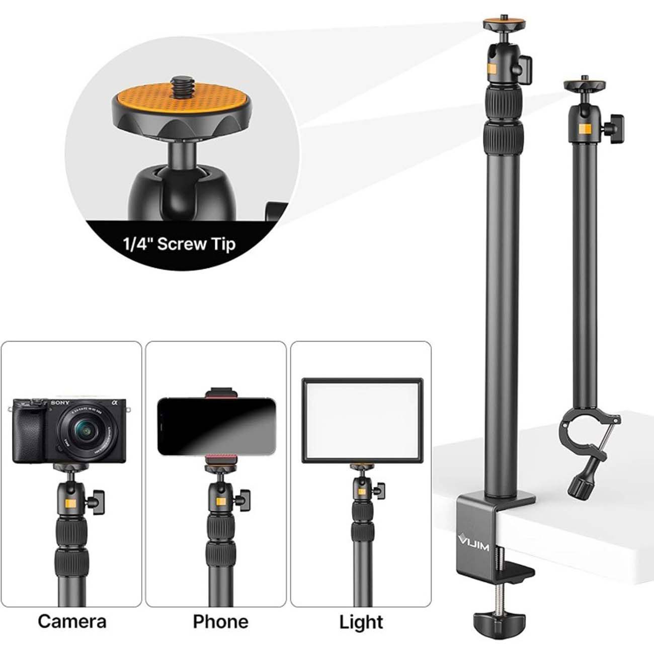 نمای کاربردی پایه موبایل و دوربین اولانزی Ulanzi LS02 Camera Desk Mount