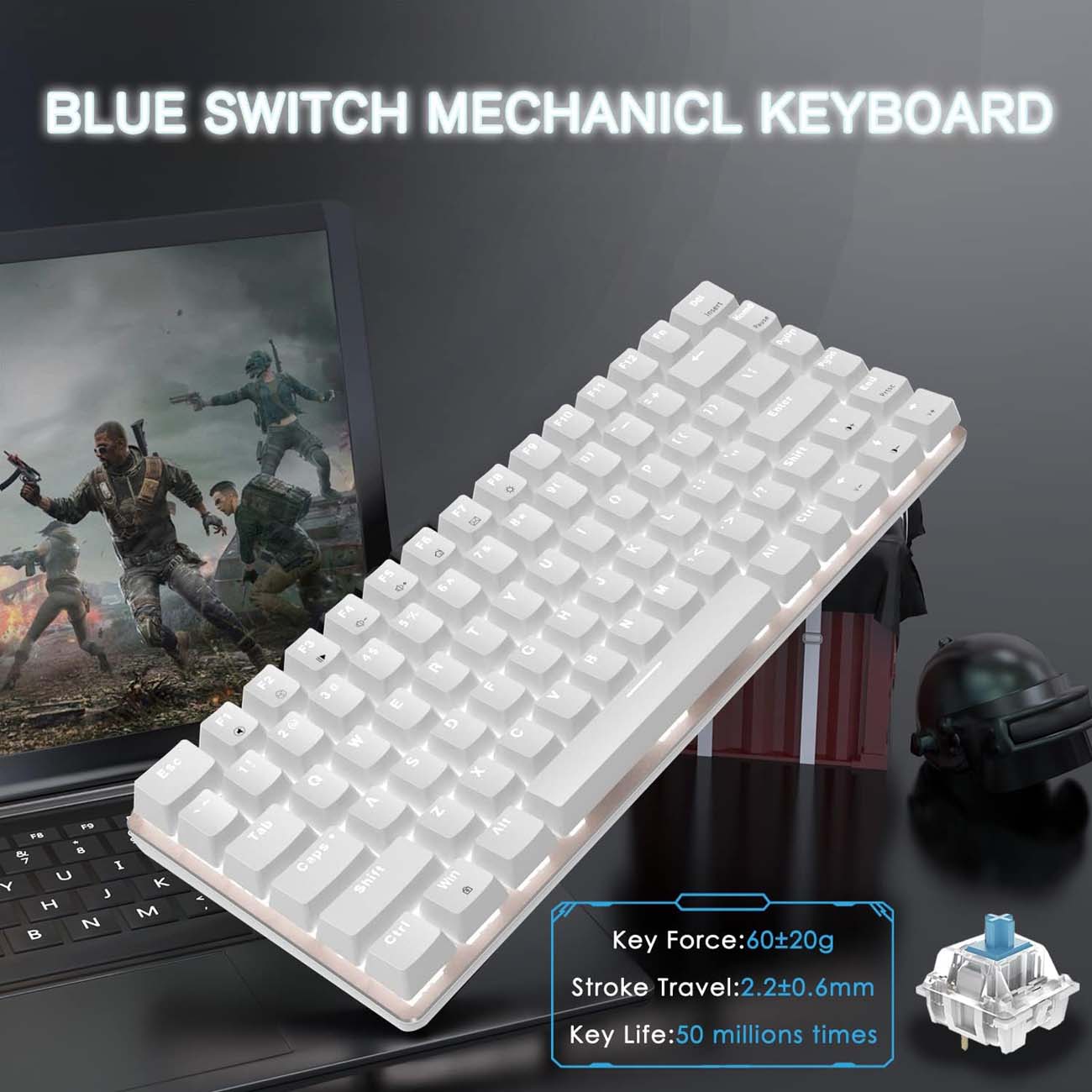 نمای کاربردی کیبورد گیمینگ FELiCON AK33 Mechanical Gaming Keyboard with White LED Backlit