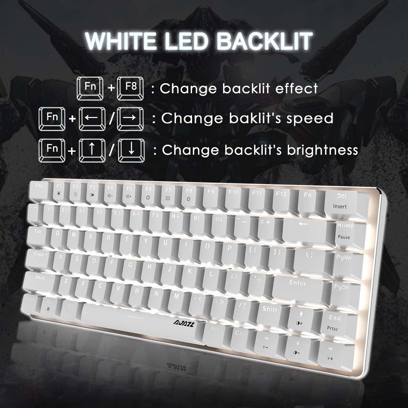 نمای کاربردی از کیبورد مکانیکال گیمینگ FELiCON AK33 Mechanical Gaming Keyboard with White LED Backli