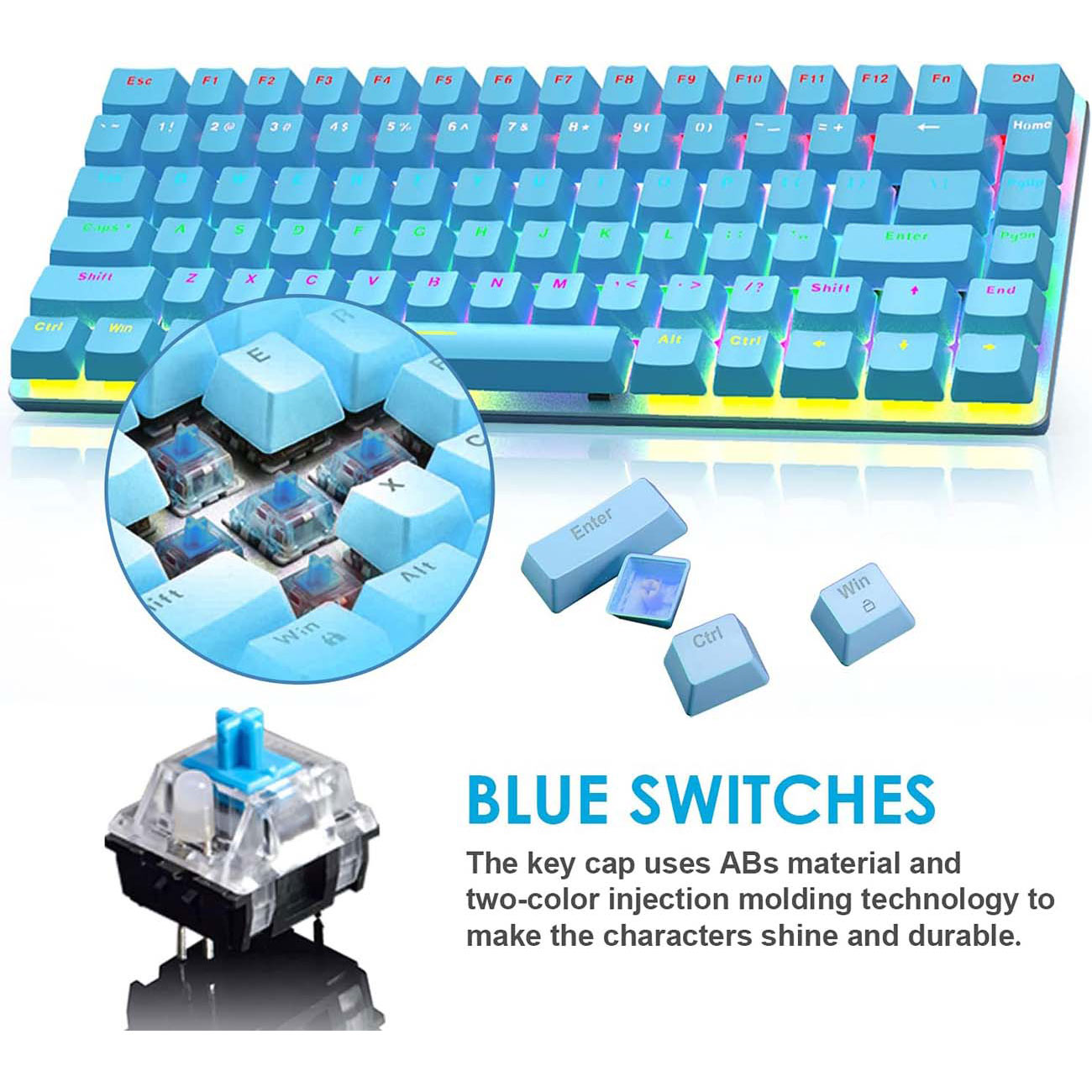 نمای توضیحات کیبورد گیمینگ FELiCON AK33 Mechanical Gaming Keyboard with RGB Backlit