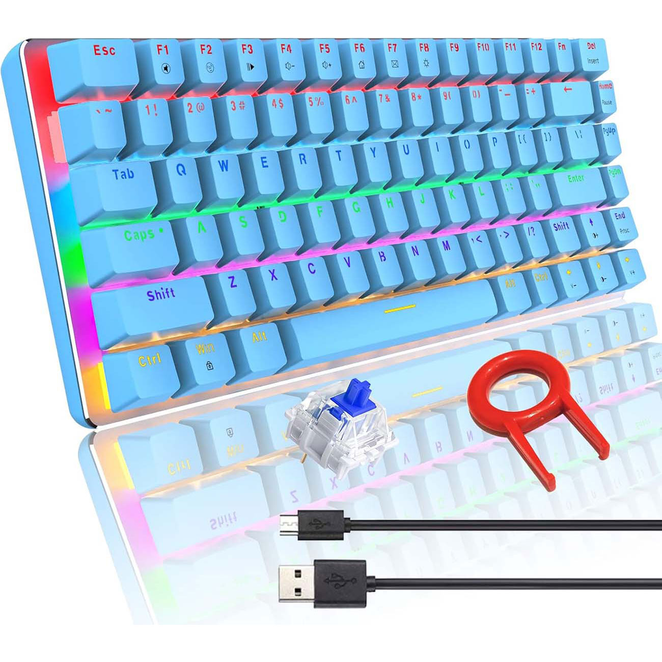 نمای جانبی کیبورد مکانیکال گیمینگ FELiCON AK33 Mechanical Gaming Keyboard with RGB Backlit