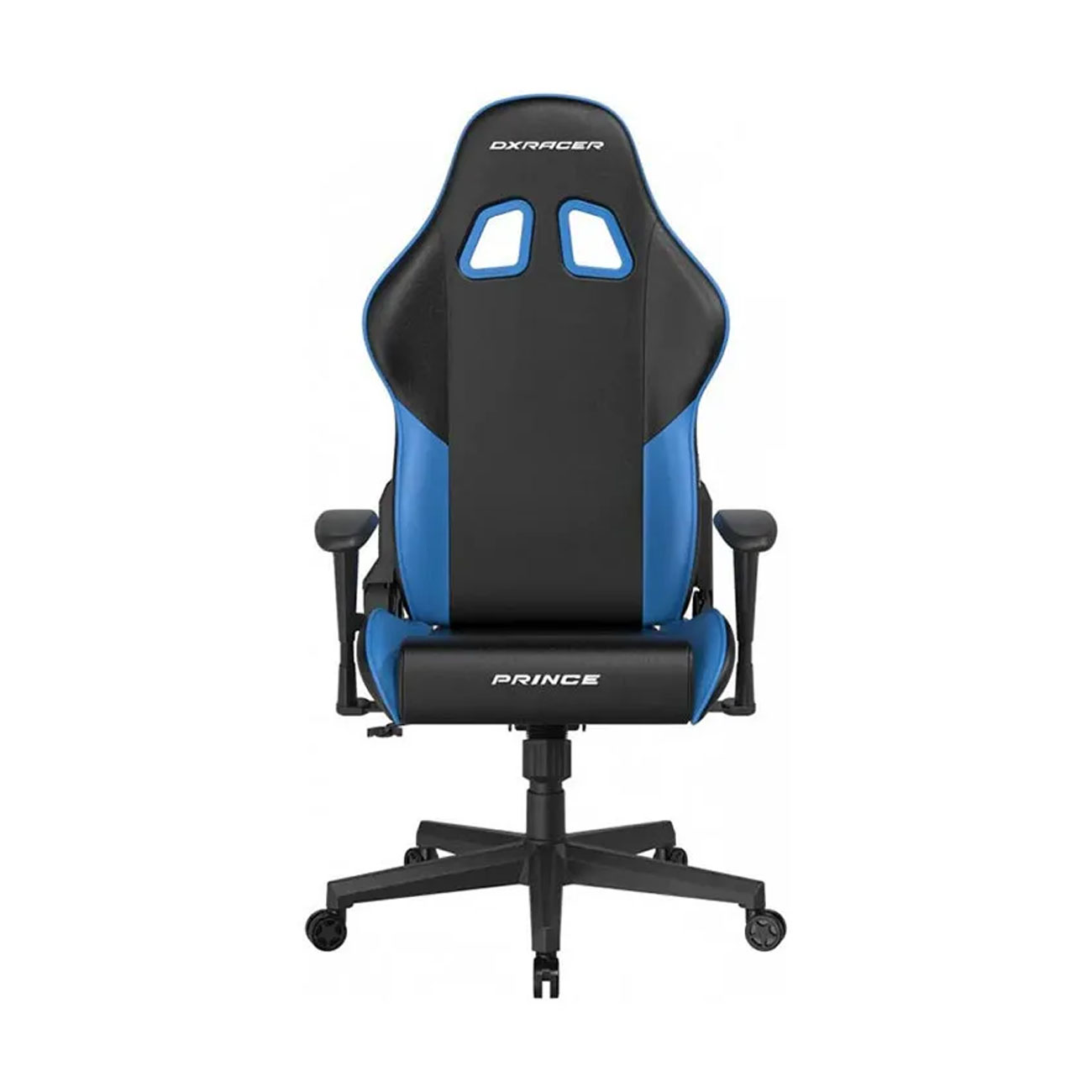 نمای روبه رو صندلی گیمینگ DXRacer Prince P132 2025 Black Blue Gaming Chair