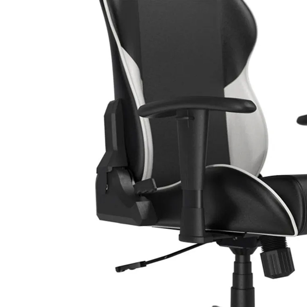 نمای نزدیک صندلی گیمینگ DXRACER Prince P132 2025 Black White Gaming Chair