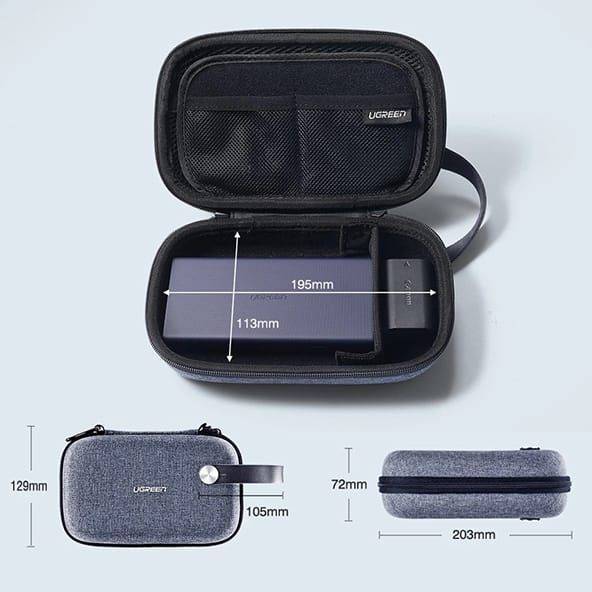 نمایی از اندازه کیف لوازم جانبی یوگرین UGREEN LP152 Accessories Case
