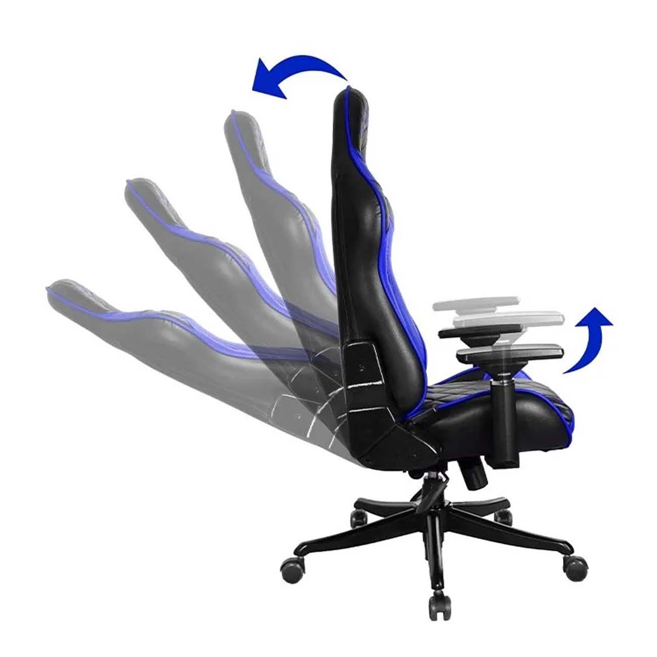 نمای شیب تکیه گاه صندلی گیمینگ ردراگون آبی Redragon C602 Pro Gaming Chair