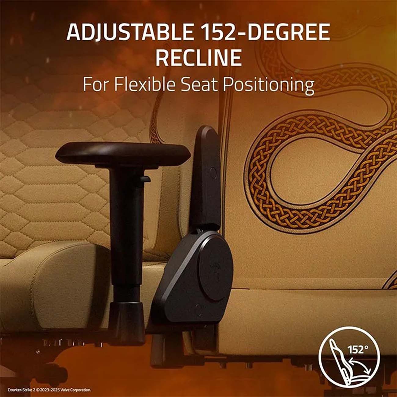 نمای کاربردی صندلی گیمینگ ریزر Razer Iskur V2 X Counter Strike 2 Edition Gaming Chair
