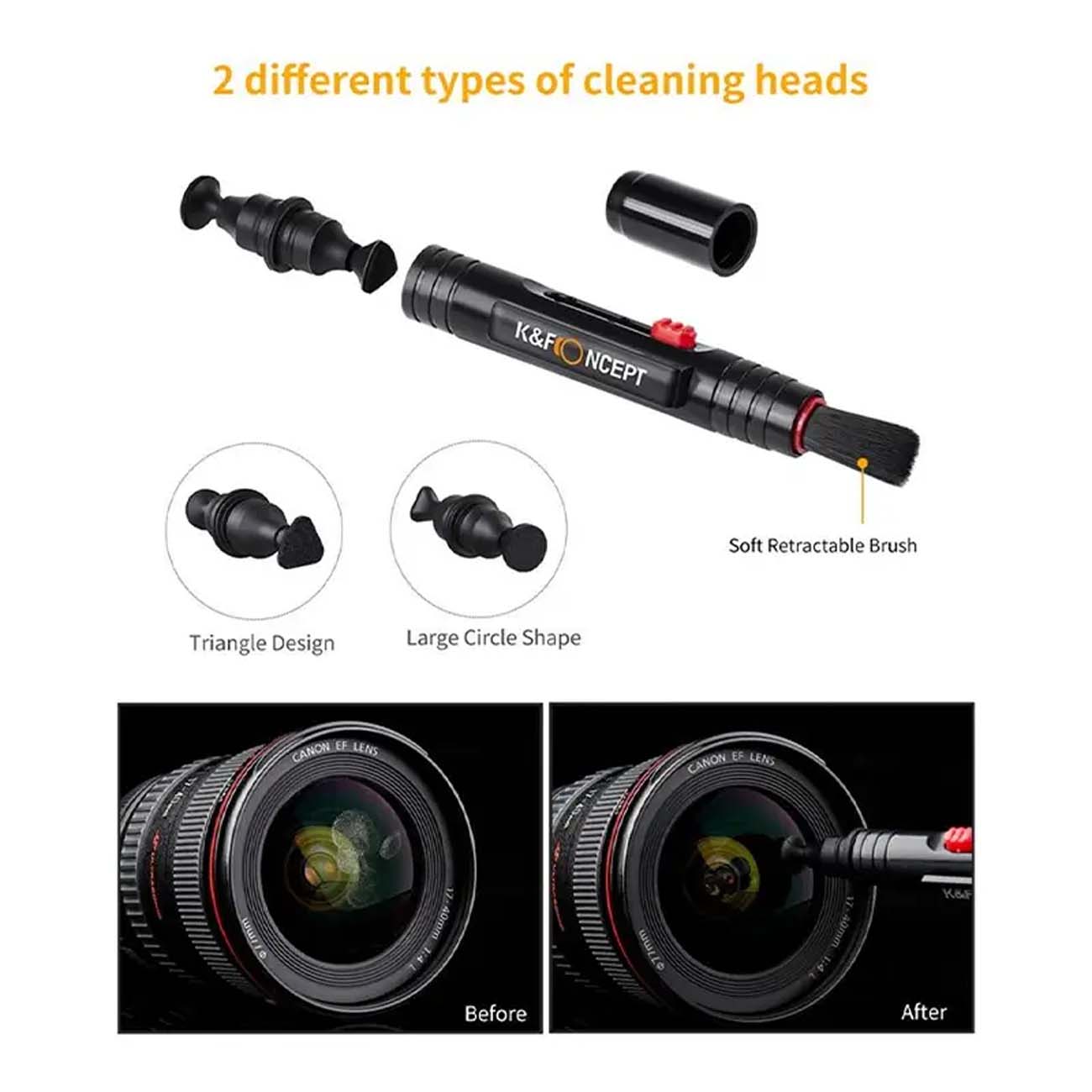 نمای کاربردی از کیت تمیزکننده دوربین K&F CONCEPT 3-in-1 Professional Camera Cleaning Kit