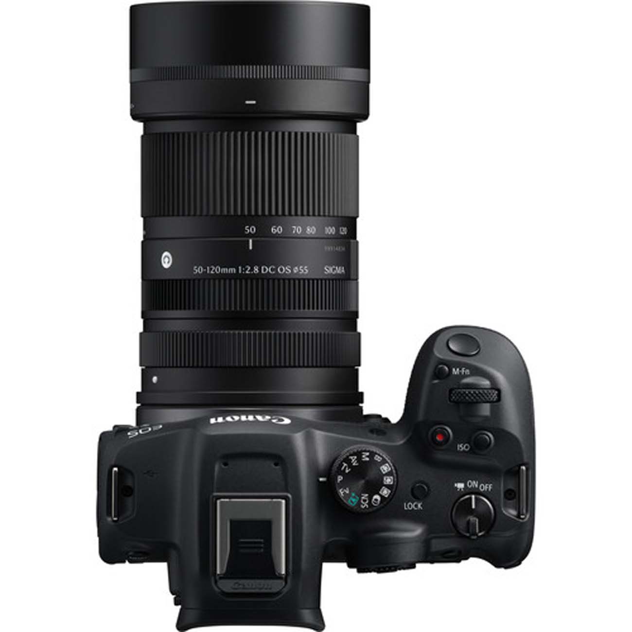 نمای نصب شده لنز سیگما Sigma 50-120mm F2.8 DC OS Contemporary Lens for Canon RF