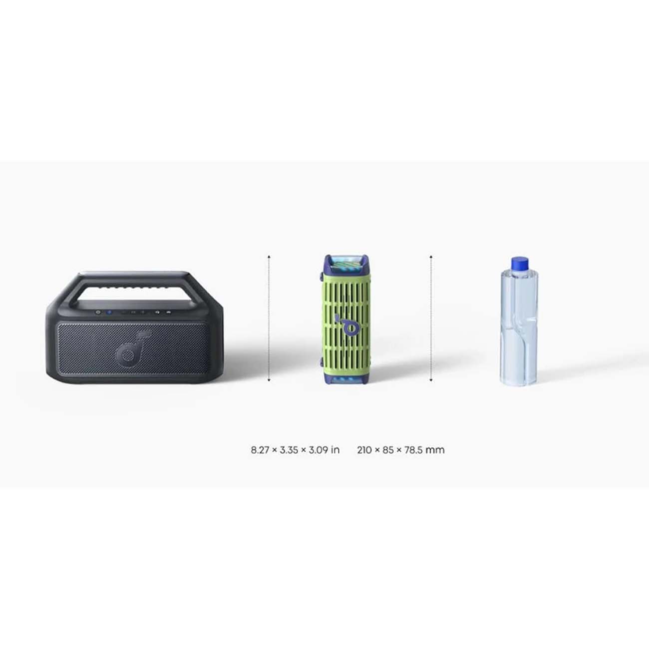 نمای ابعاد اسپیکر بلوتوثی انکر Anker Soundcore Boom 3i Portable Bluetooth Speaker