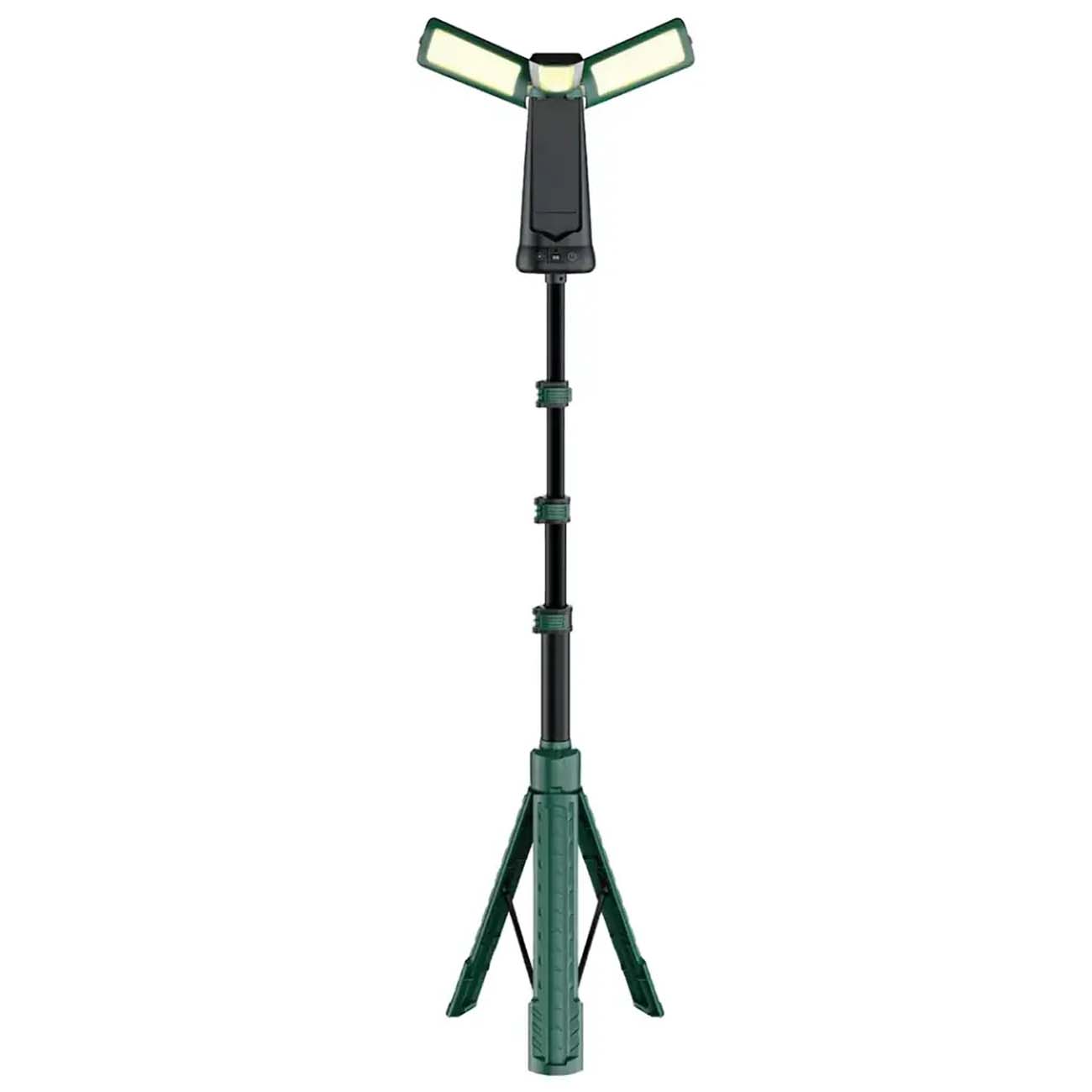 نمای روبه رو چراغ کمپینگ شارژی گرین لاین Green Lion GNTCLEX4LM Explorer Tripod Camping Light