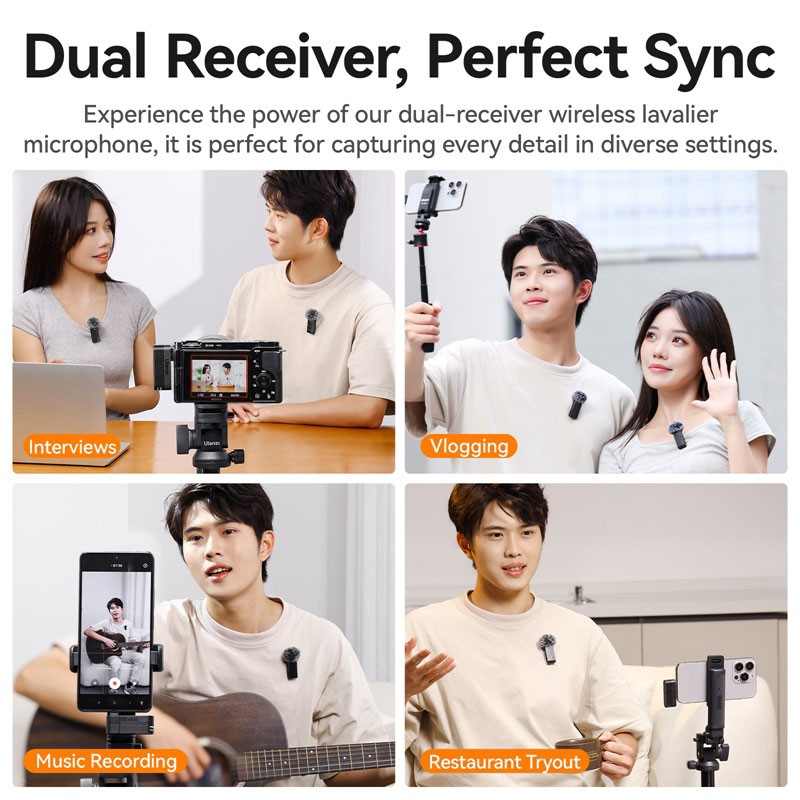 میکروفن های بی سیم بلاگری یولانزی Ulanzi A100 Wireless Lavalier Microphone