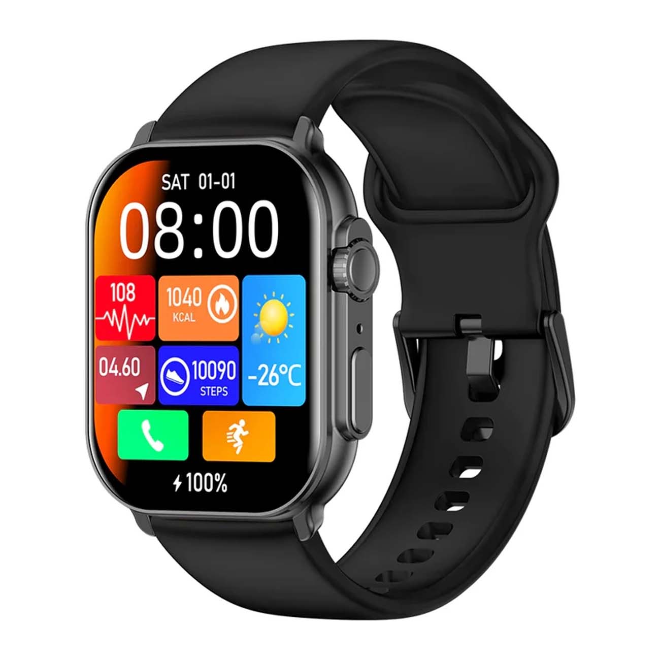 نمای جانبی ساعت هوشمند ایمیکی مشکی IMIKI SF1E Bluetooth Calling Smart Watch