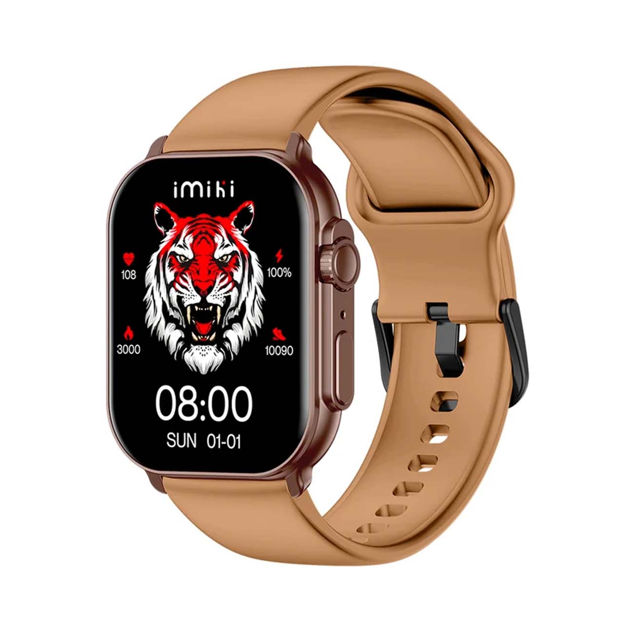 نمای جانبی ساعت هوشمند ایمیکی بژ IMIKI SF1E Bluetooth Calling Smart Watch