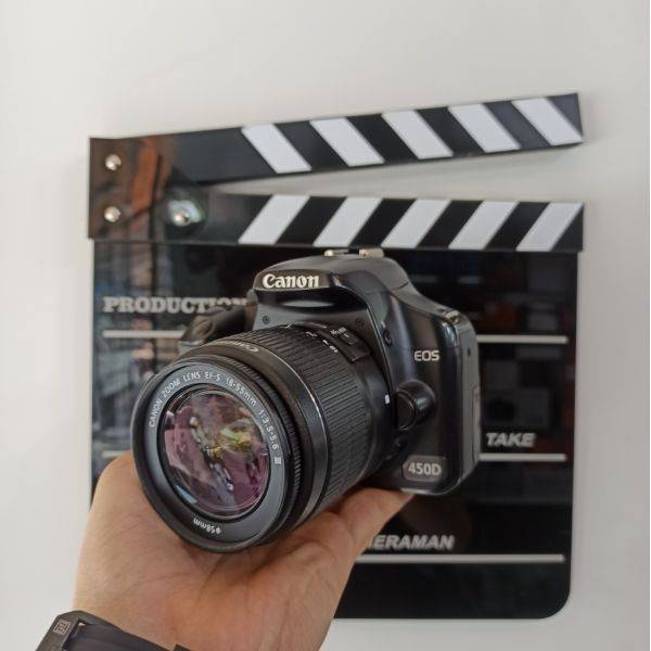 دوربین دست دوم کانن canon 450d lens 18-55iii (20000 شات)