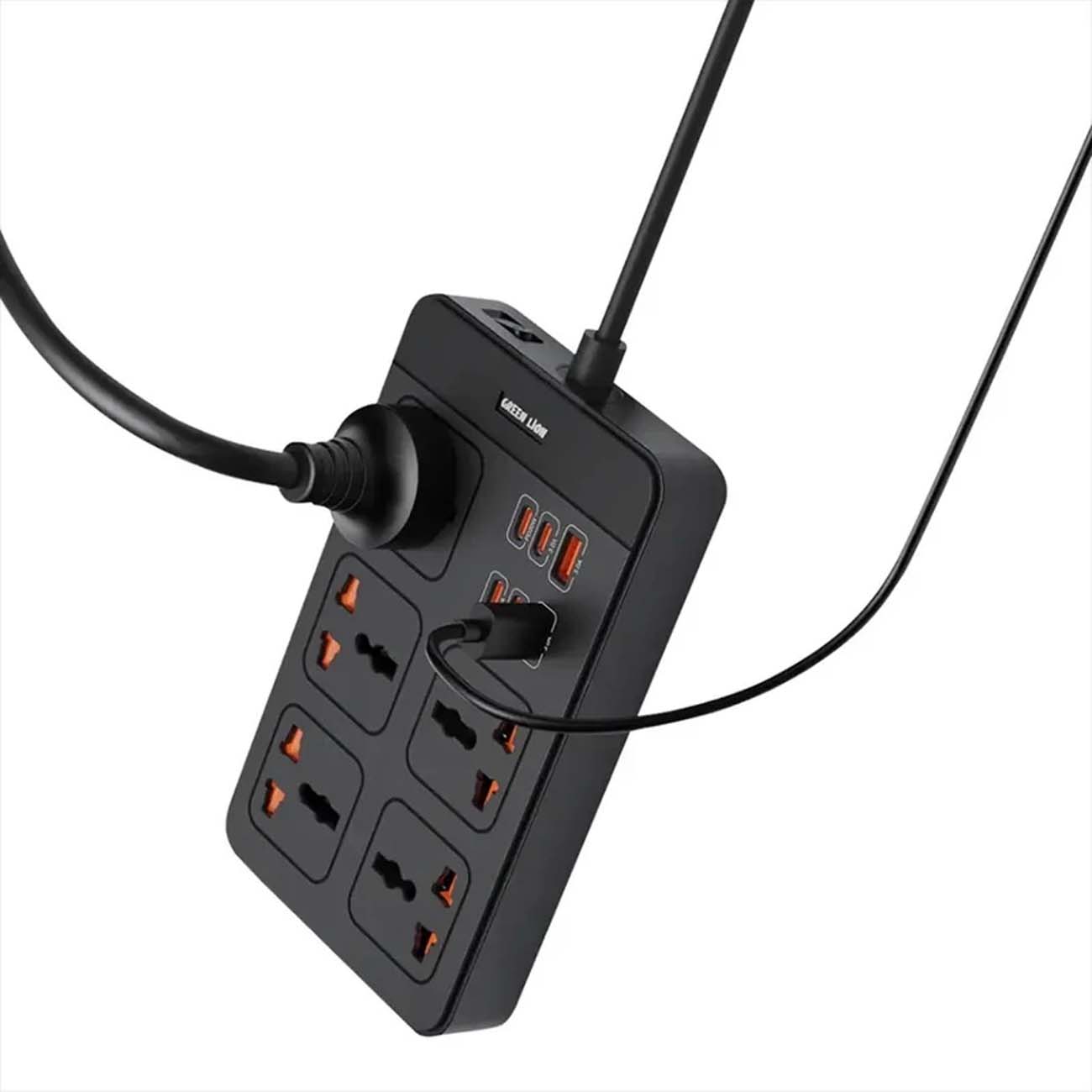 نمای جانبی چندراهی برق و شارژر گرین لاین Green Lion GS-500 PD 20W Power Socket