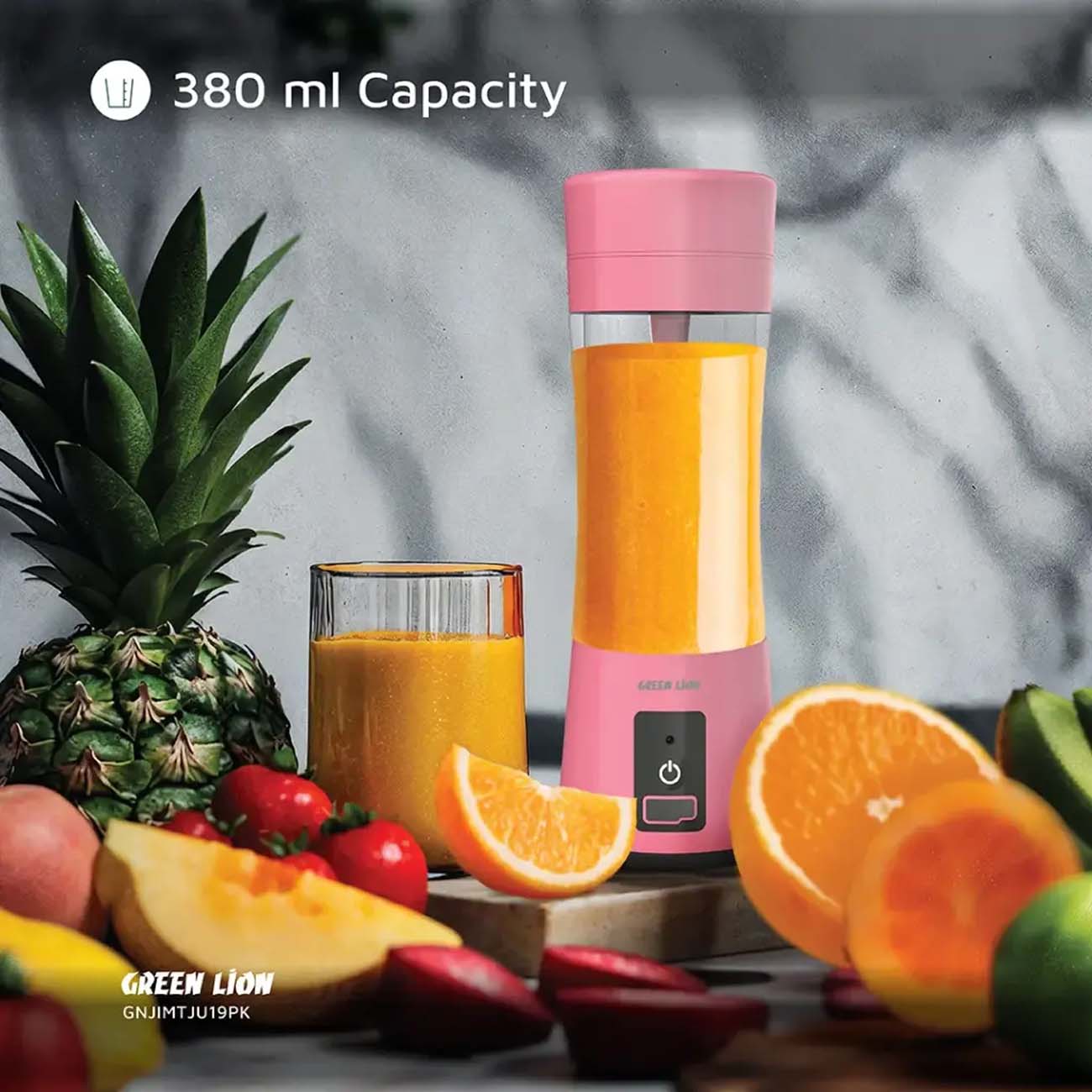 نمای کاربردی از شیکر شارژی گرین لاین Green Lion 380ml Juice Mate Portable Juicer