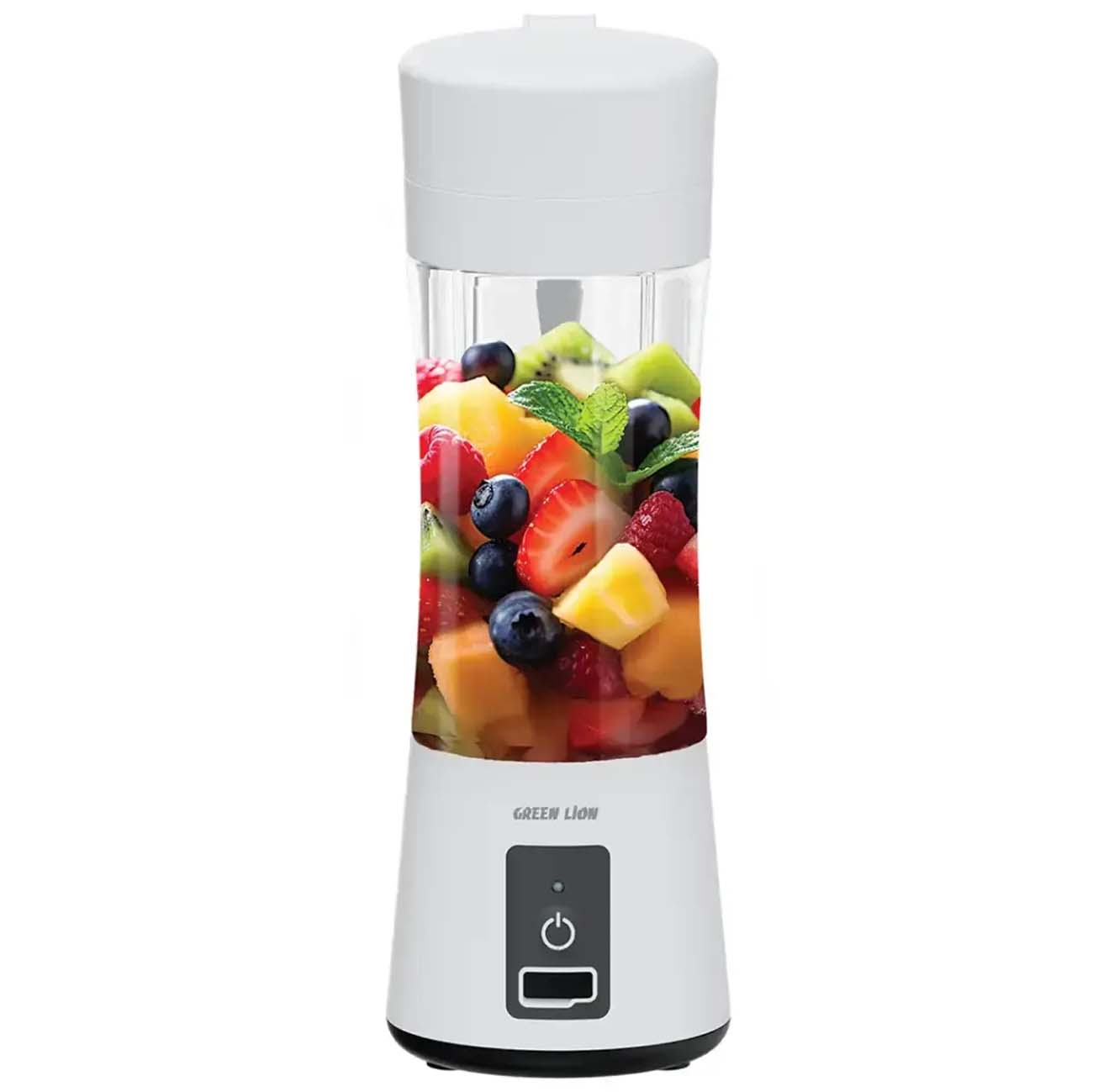 نمای روبه رو شیکر شارژی گرین لاین سفید Green Lion 380ml Juice Mate Portable Juicer