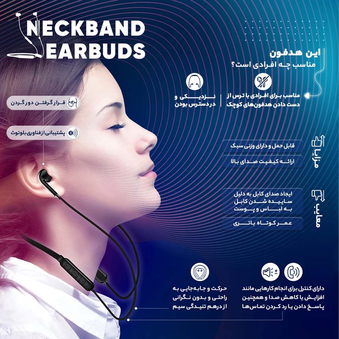 نمای توضیحات هندزفری بلوتوثی لنوو Lenovo HE05x Wireless Headphones