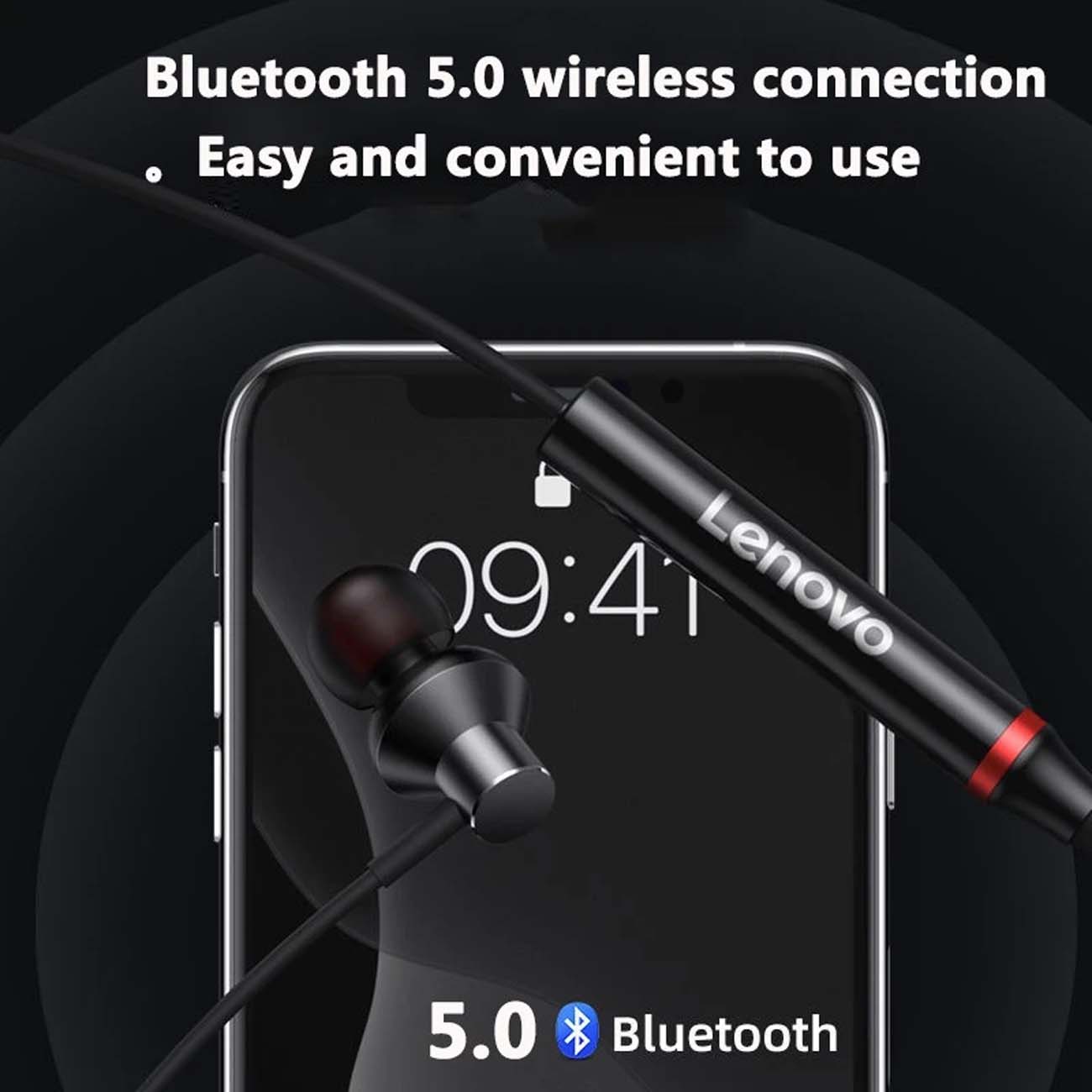 نمای توضیحات هندزفری گردنی لنوو Lenovo HE05x Wireless Headphones