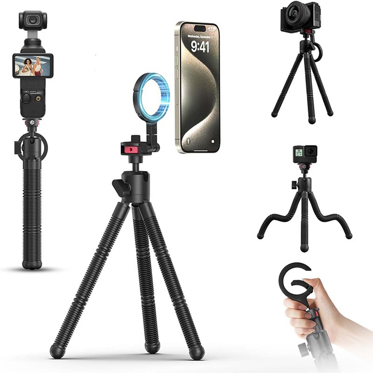 نمای کلی از سه‌پایه منعطف اولانزی Ulanzi MT30 Magnetic Flexible Tripod