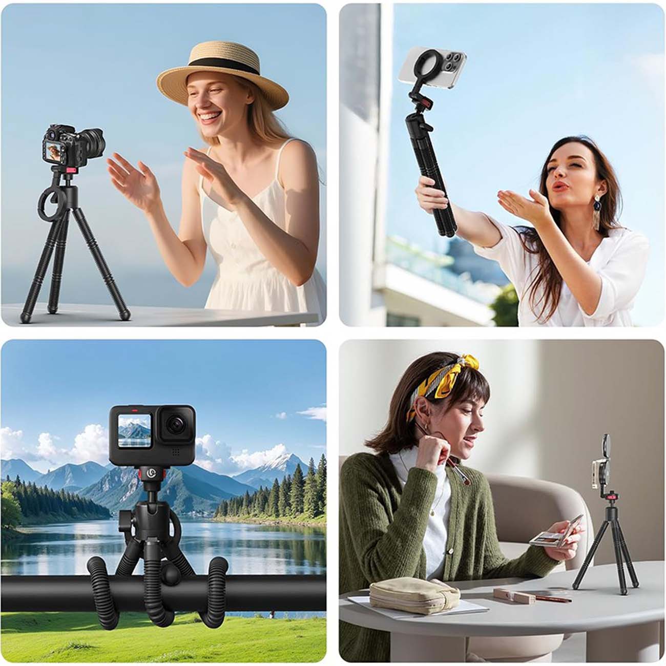 نمای کاربردی سه‌پایه منعطف اولانزی Ulanzi MT30 Magnetic Flexible Tripod