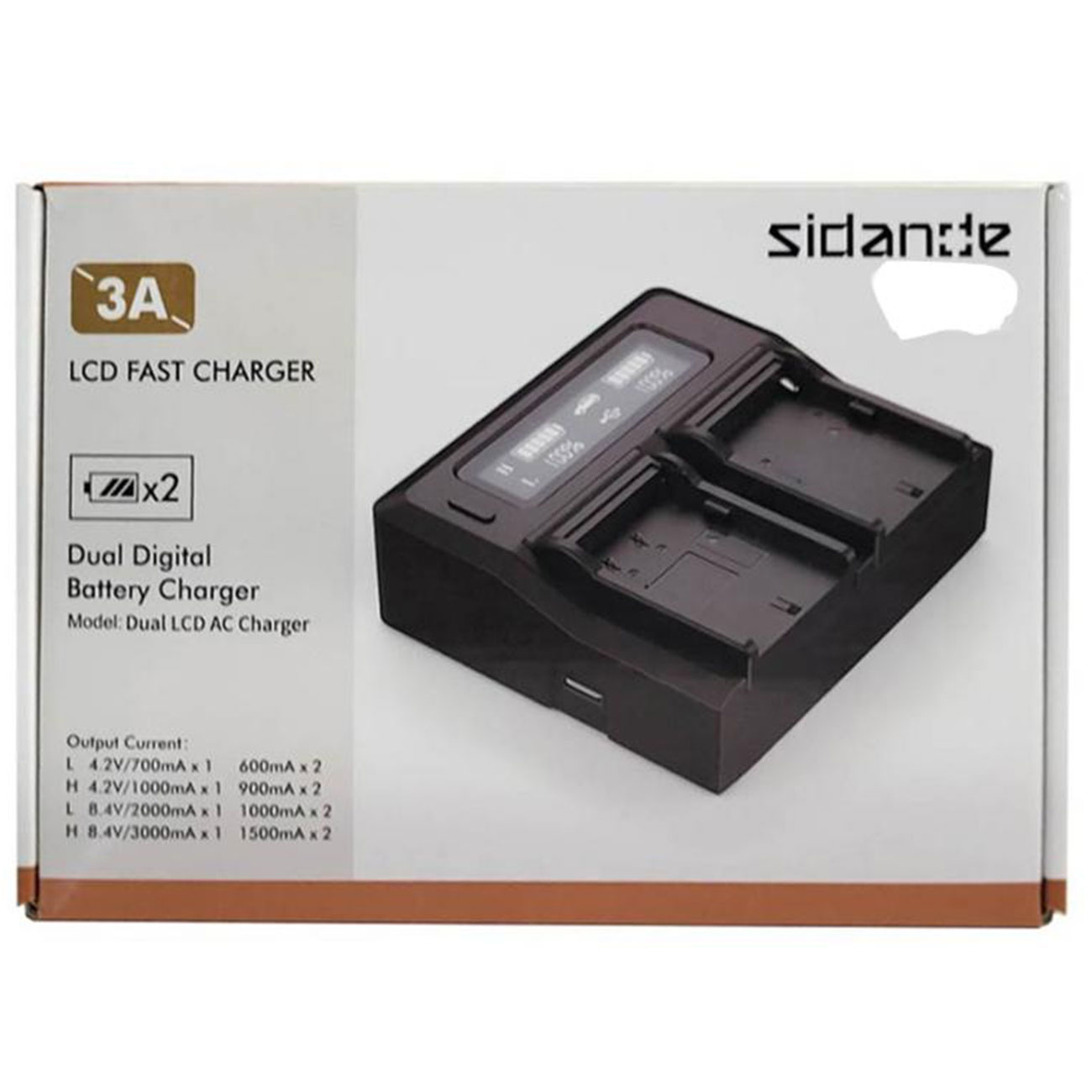 نمای جعبه شارژر باتری سیداند Sidande NP-F970 Double Charger