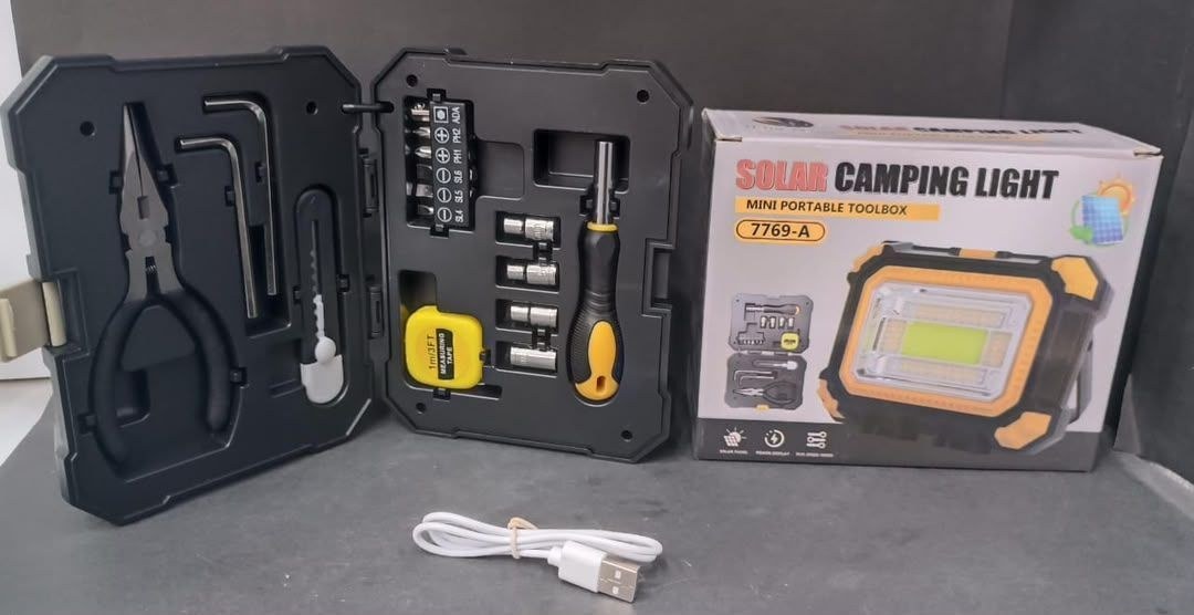 چراغ کمپینگ خورشیدی و شارژیSolar and Rechargeable Camping LightA-7769