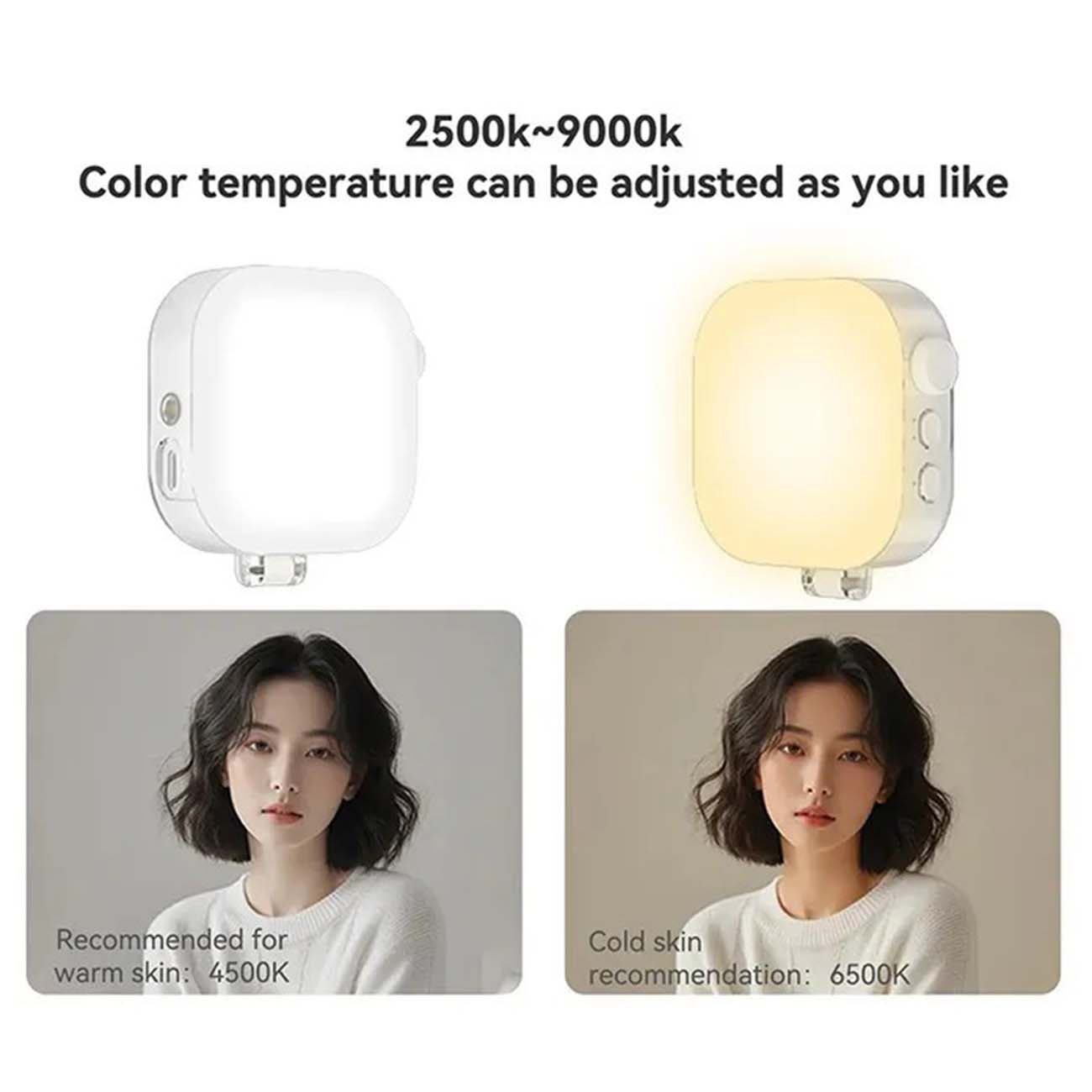 دمای نور چراغ ال ای دی موبایل تلسین Telesin P5-BGD-03 Mobile LED Light
