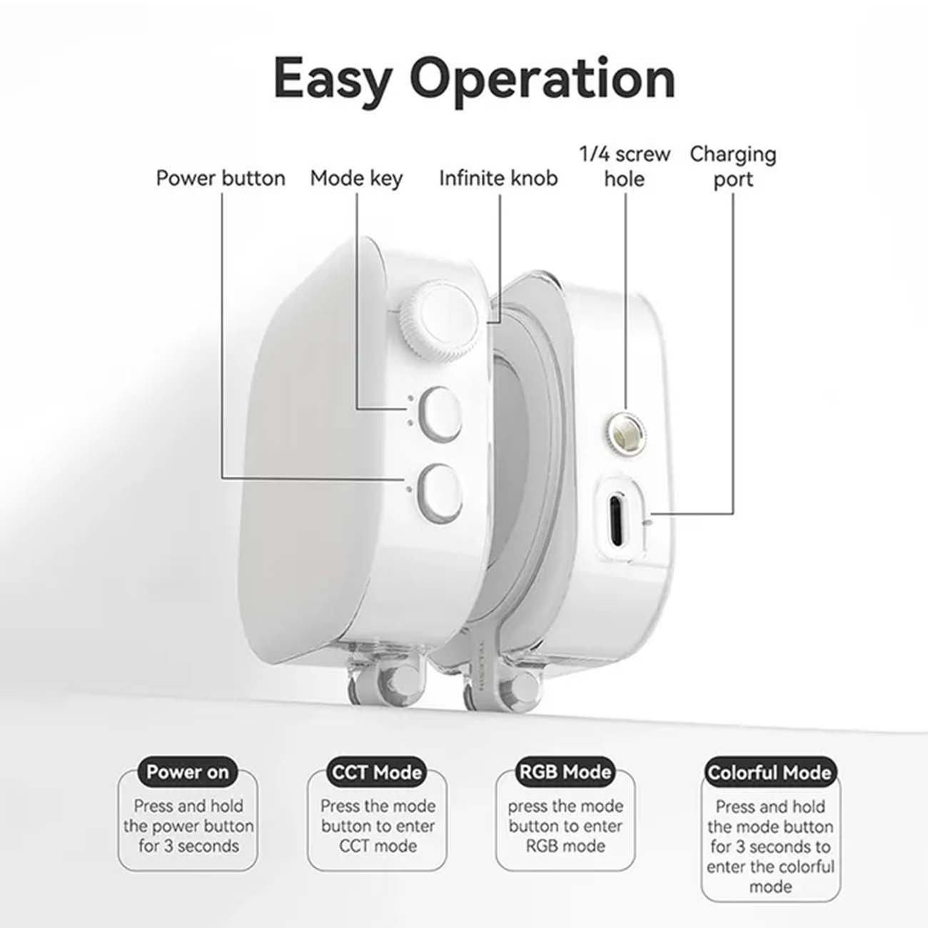 ساختار چراغ ال ای دی موبایل تلسین Telesin P5-BGD-03 Mobile LED Light