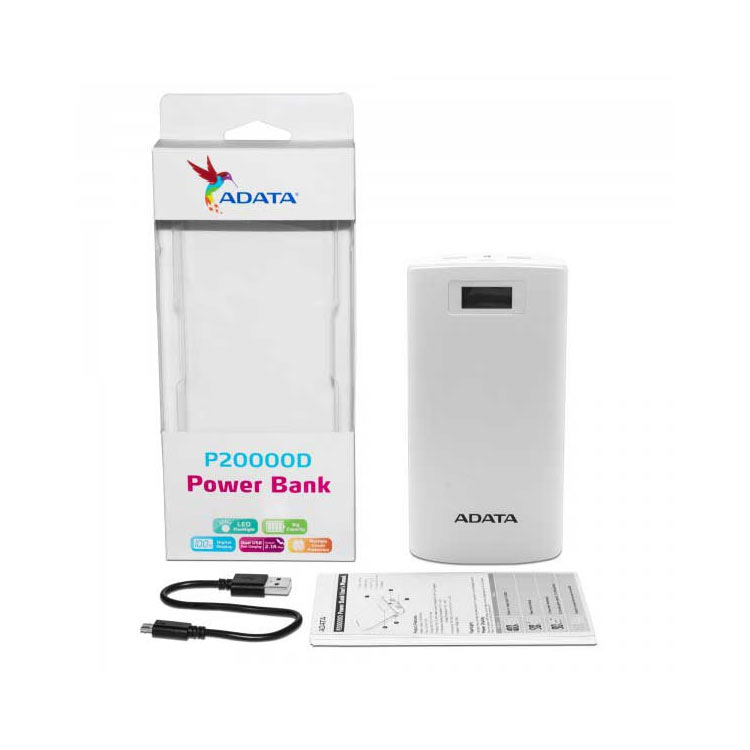 پاور بانک ای‌دیتا ADATA P20000D 20000mAh Power Bank White