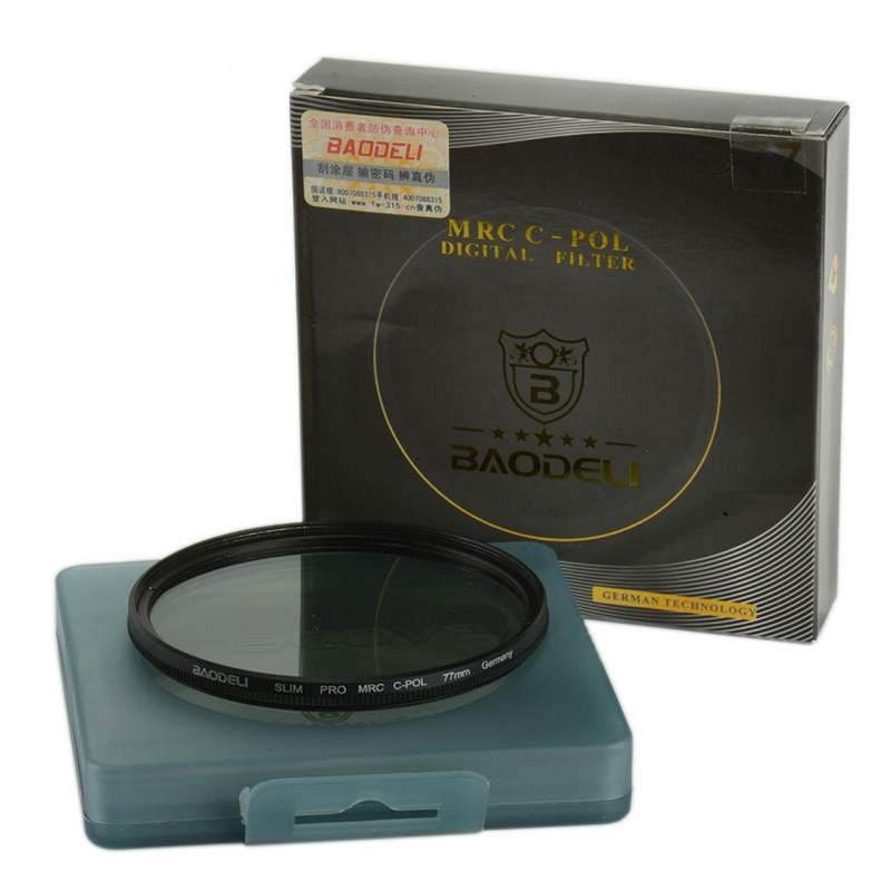 فیلتر لنز بائودلی Baodeli c-pol 77 mm ساخت شرکت برند بائودلی است و ساخته شده از شیشه های schott و پوشش چند لایه مقاوم MRC طراحی شده است.