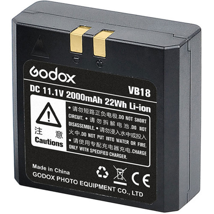 باتری گودکس VB-18 Li-Ion Battery Pack مناسب برای سری فلاش گوداکس V860 . با این باتری میتوانید حدود 650 فلاش کامل با این فلاش بزنید.