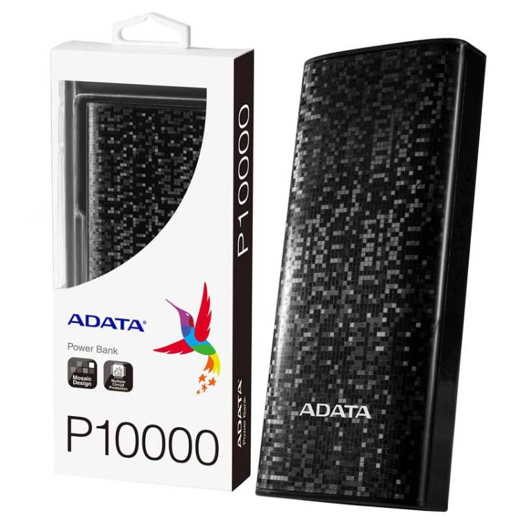پاوربانک ای دیتا ADATA P10000 10000mAh Power Bank-black