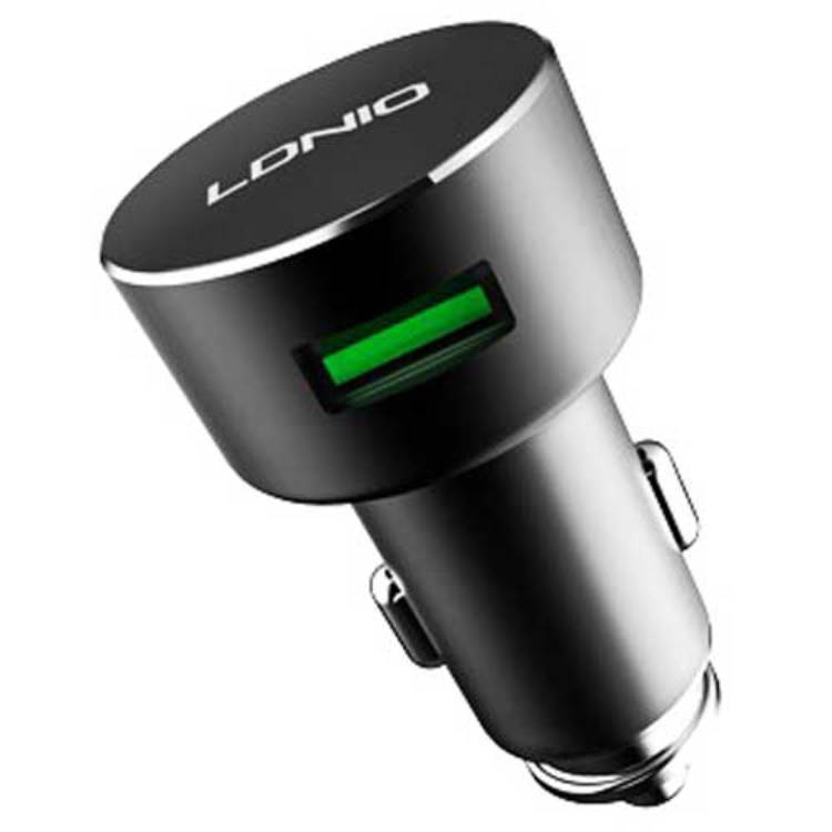 شارژر فندکی LDNIO C308Q 3.6A 2Port Car Charger With Lightning Cable محل فندکی ماشین شما متصل می شود که ولتاژ ورودی آن 12V-24V می باشد.