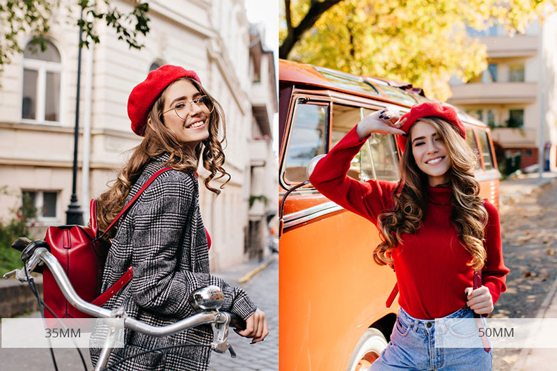 لنزهای 35 میلیمتر و 50 میلیمتر