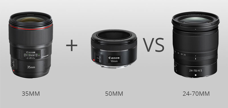 لنزهای 35 میلیمتر و 50 میلیمتر