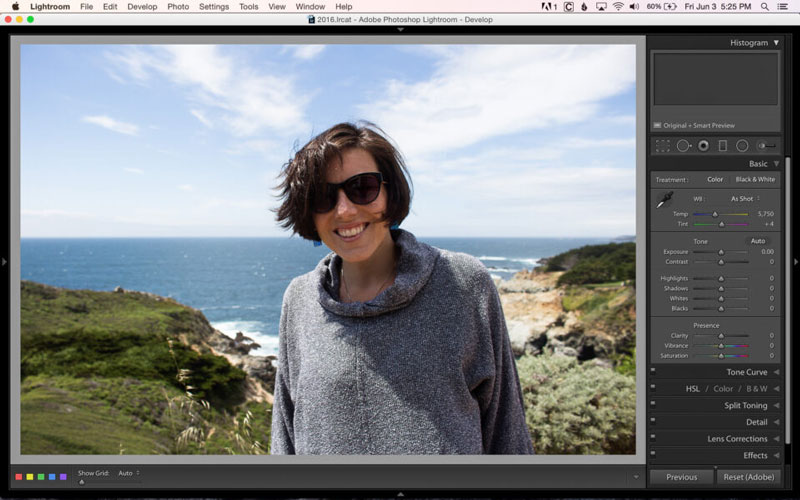 تنظیم روشنایی تصویر در لایتروم